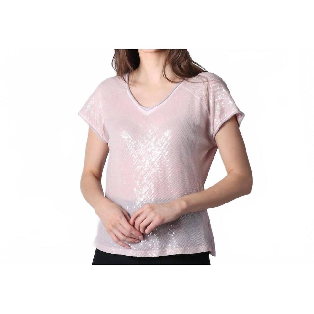 NEW ASTRID sparkle getaway tee in powder pink